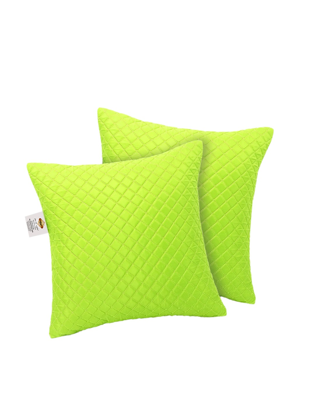 

Adbeni Neon Green 2-Pieces Quilted Square Cushions