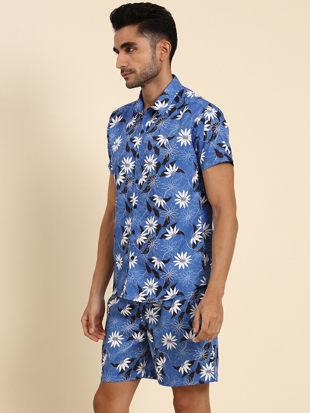 

Joven Floral Printed Shirt With Shorts, Blue