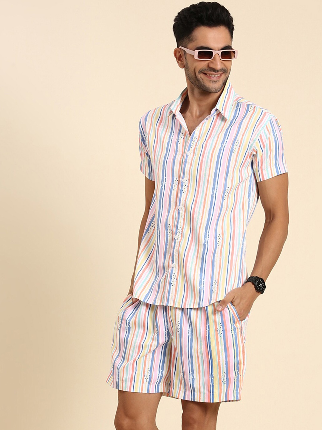 

Joven Striped Shirt With Shorts, White