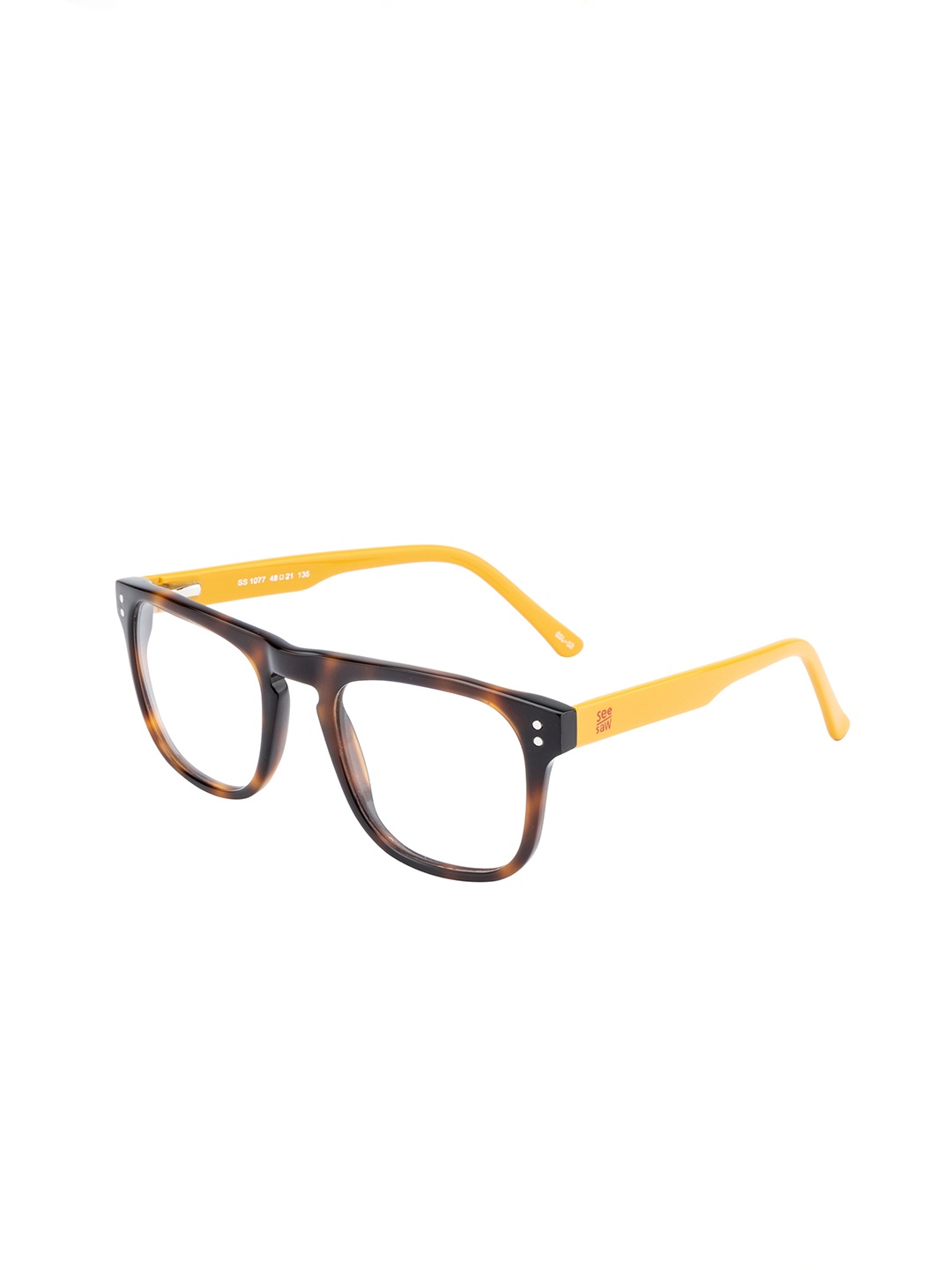 

SEESAW Kids Tortoise Shell Full Rim Rectangle Frames, Yellow