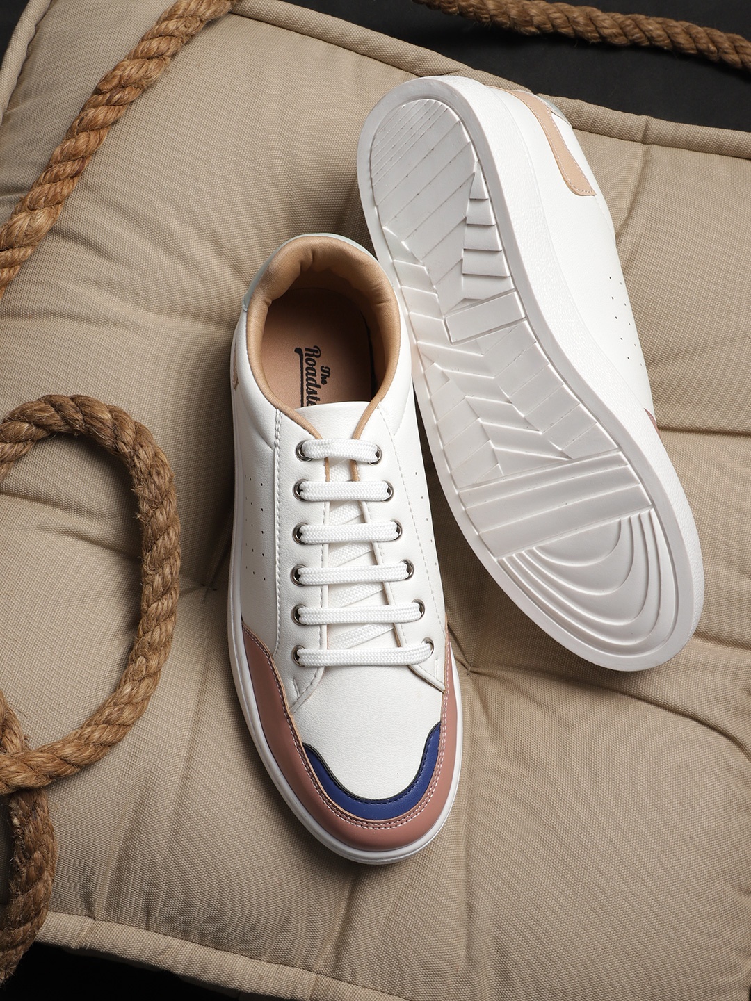 

Roadster Women Round Toe Perforated Sneakers, White