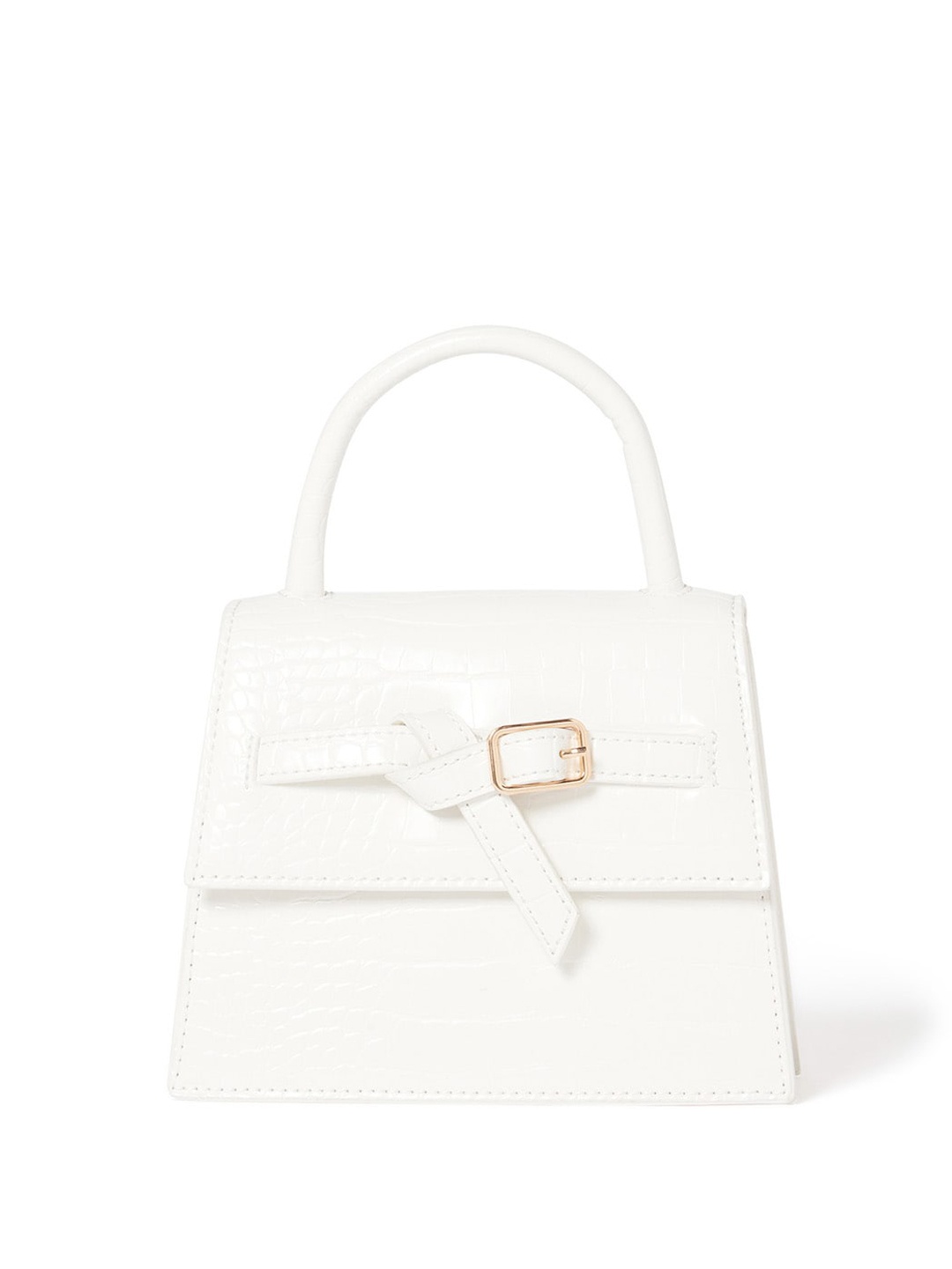 

Forever New Textured Bow Detailed Structured Handheld Bag, White