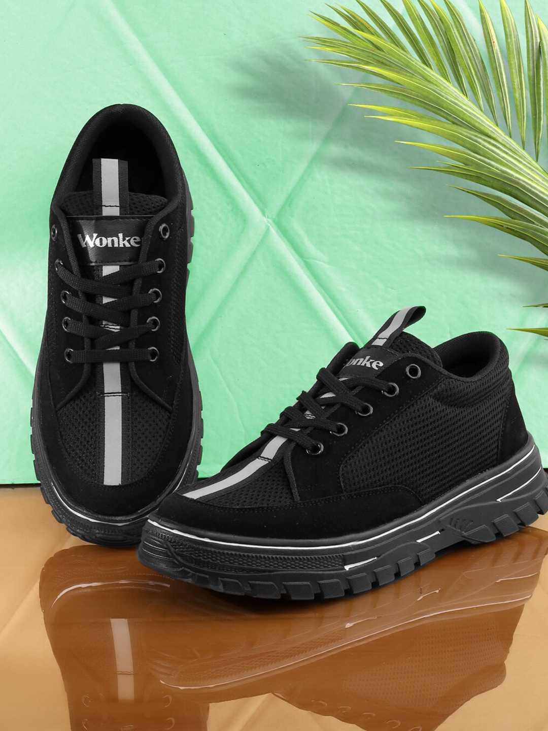 

mr.wonker Men Lightweight Running Shoes, Black