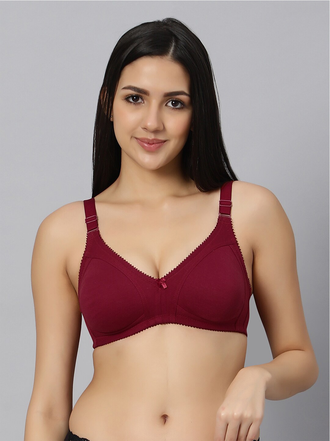 

Bluenixie Full Coverage Cotton Bra With Anti Bacterial, Maroon