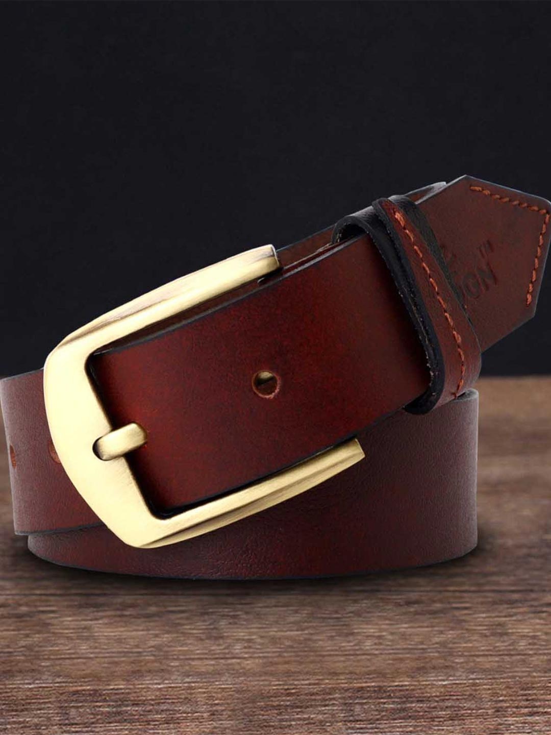 

WROGN Men Leather Formal Belt, Brown