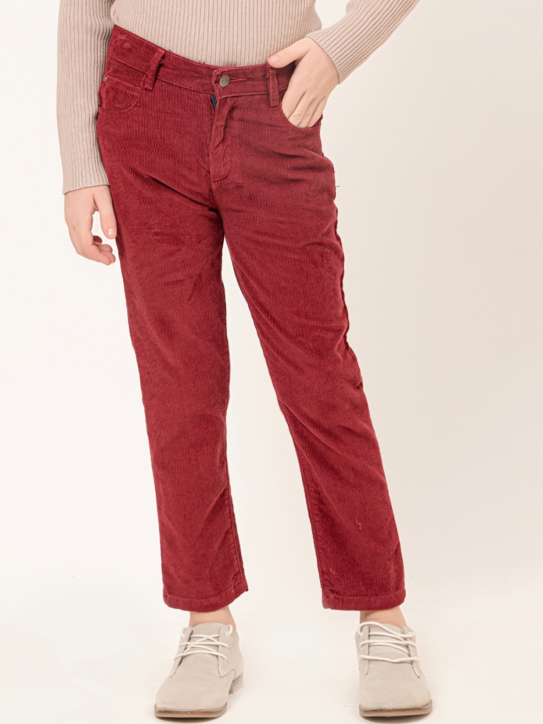 

One Friday Boys Mid Rise Clean Look Cotton Jeans, Rust