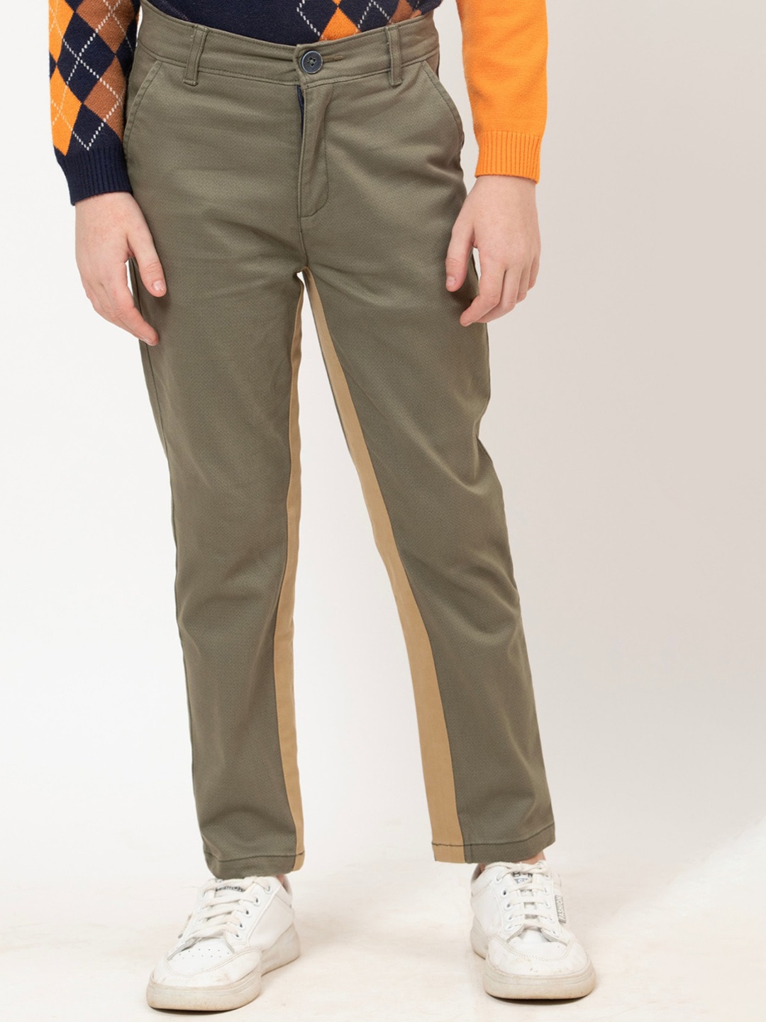 

One Friday Boys Relaxed Cotton Chinos Trousers, Green