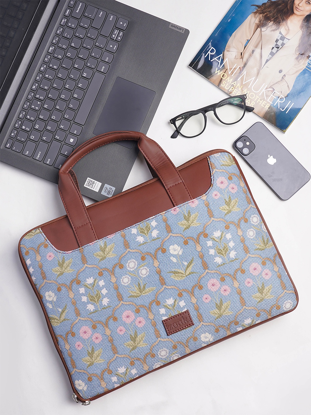 

ZOUK Printed Jute Laptop Bag Up to 16 Inch laptop, Blue