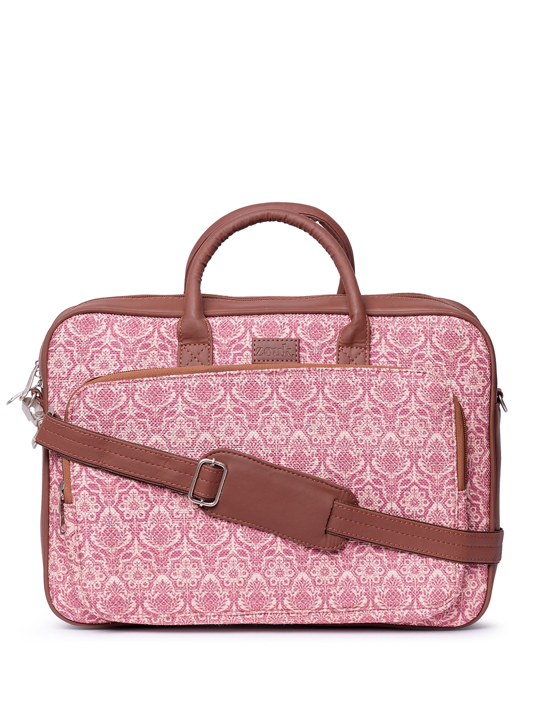

ZOUK Printed Jute Laptop Bag Up to 16 Inch laptop, Pink