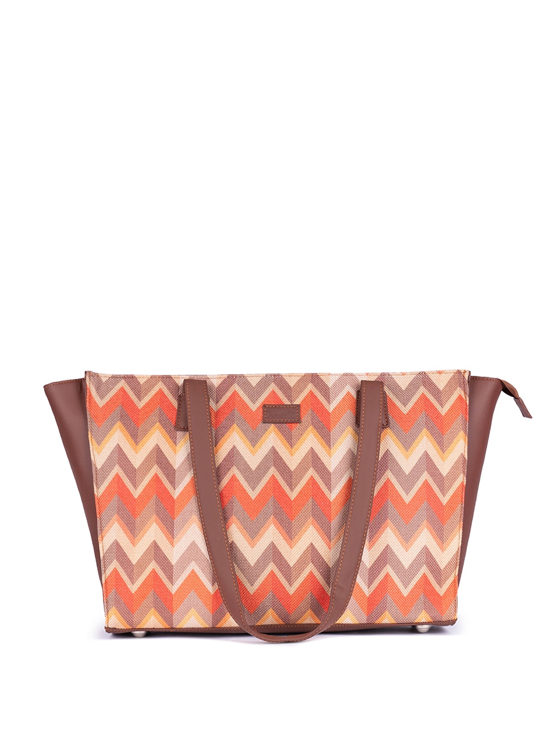 

ZOUK Geometric Printed Swagger Shoulder Bag, Orange