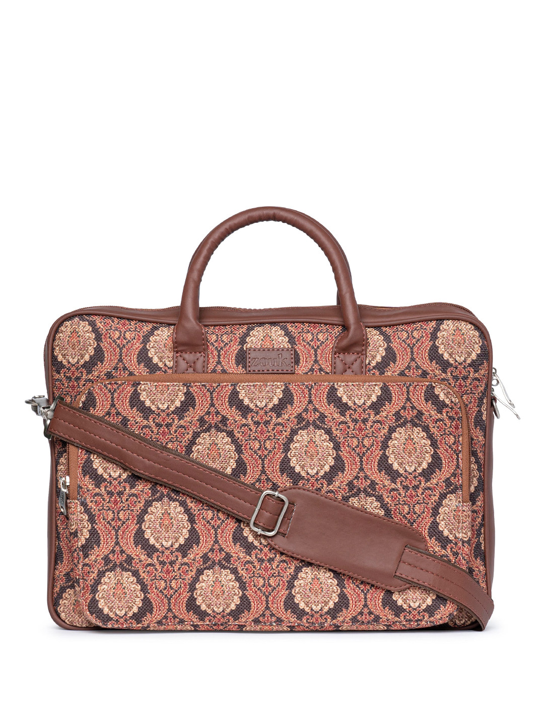 

ZOUK Women Printed Jute Laptop Bag Up to 16 inch, Brown