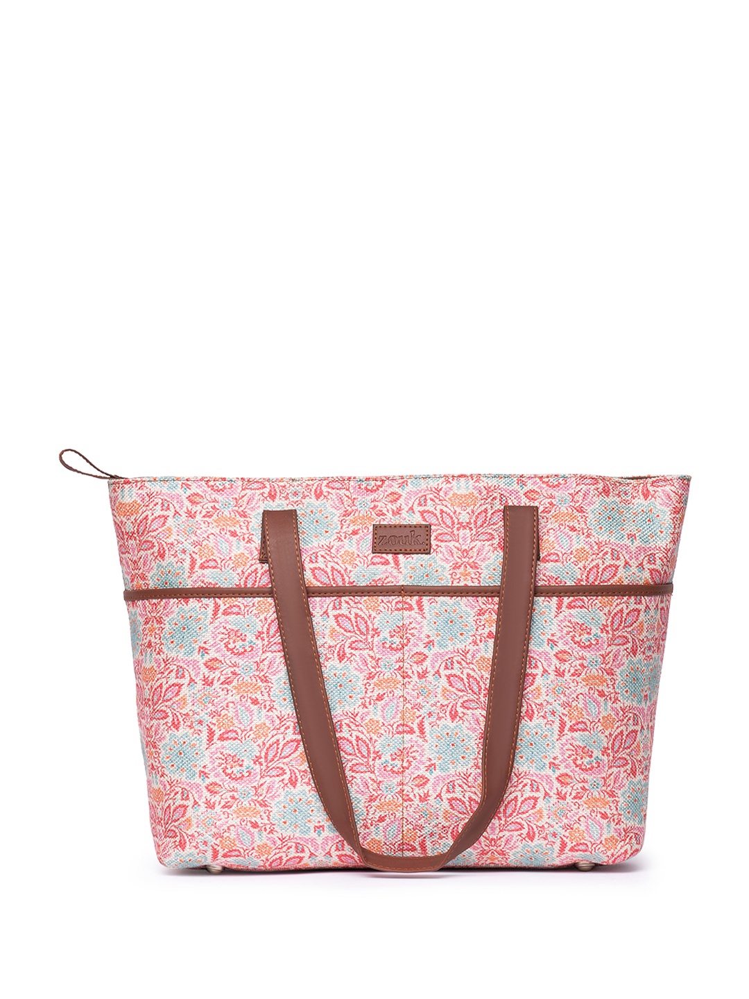 

ZOUK Floral Printed Water Resistant Shoulder Bag, Pink