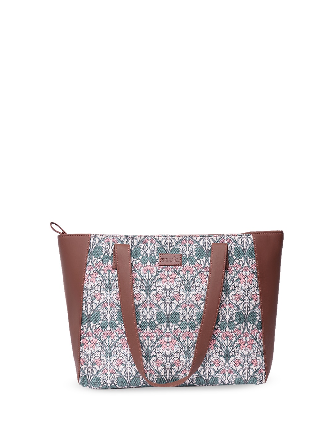 

ZOUK Floral Printed Shopper Jute Tote Bag, Pink