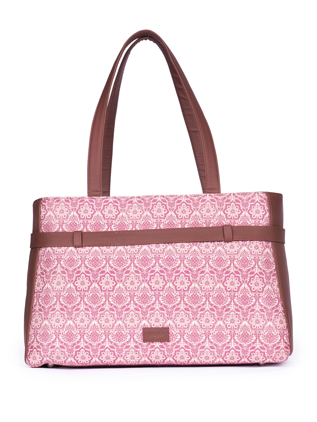 

ZOUK Ethnic Motifs Printed Structured Shoulder Bag, Brown