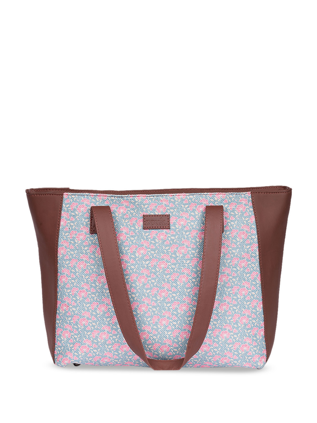 

ZOUK Floral Printed Structured Tote Bag, Blue