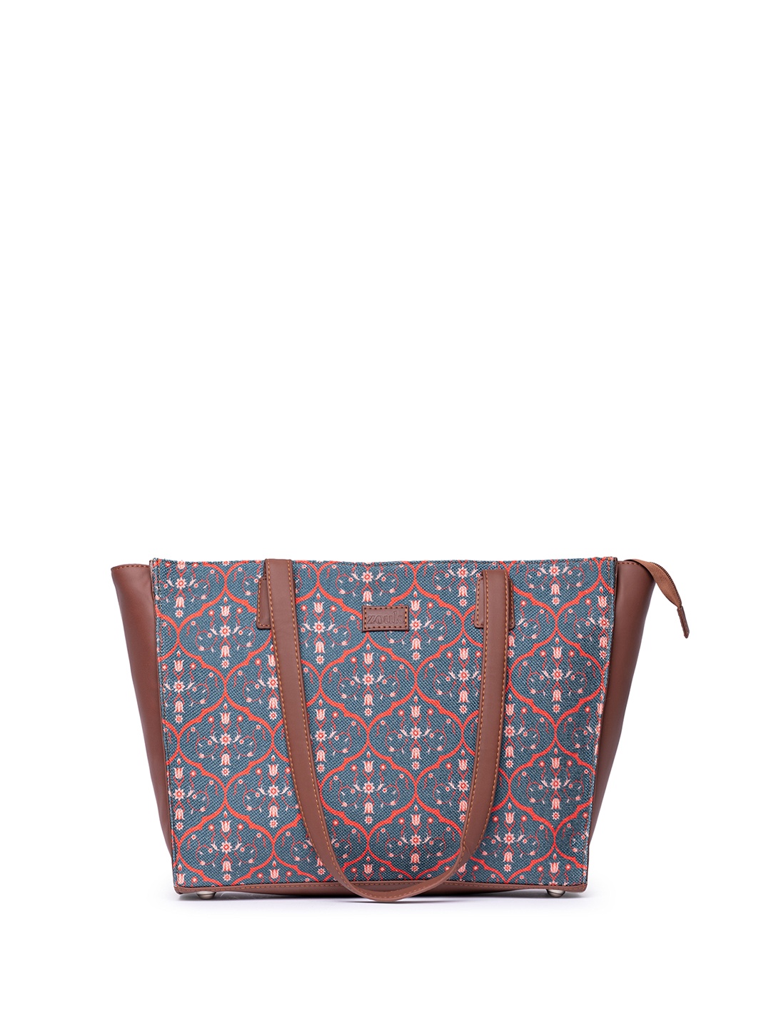

ZOUK Ethnic Motifs Printed Structured Jute Sling Bag, Blue