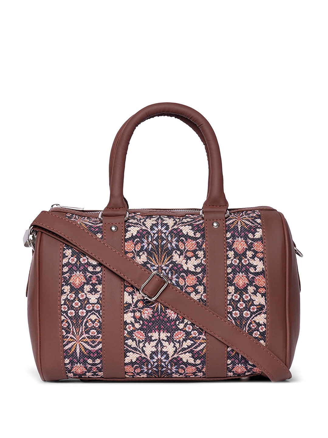 

ZOUK Floral Printed Bowling Handheld Bag, Blue