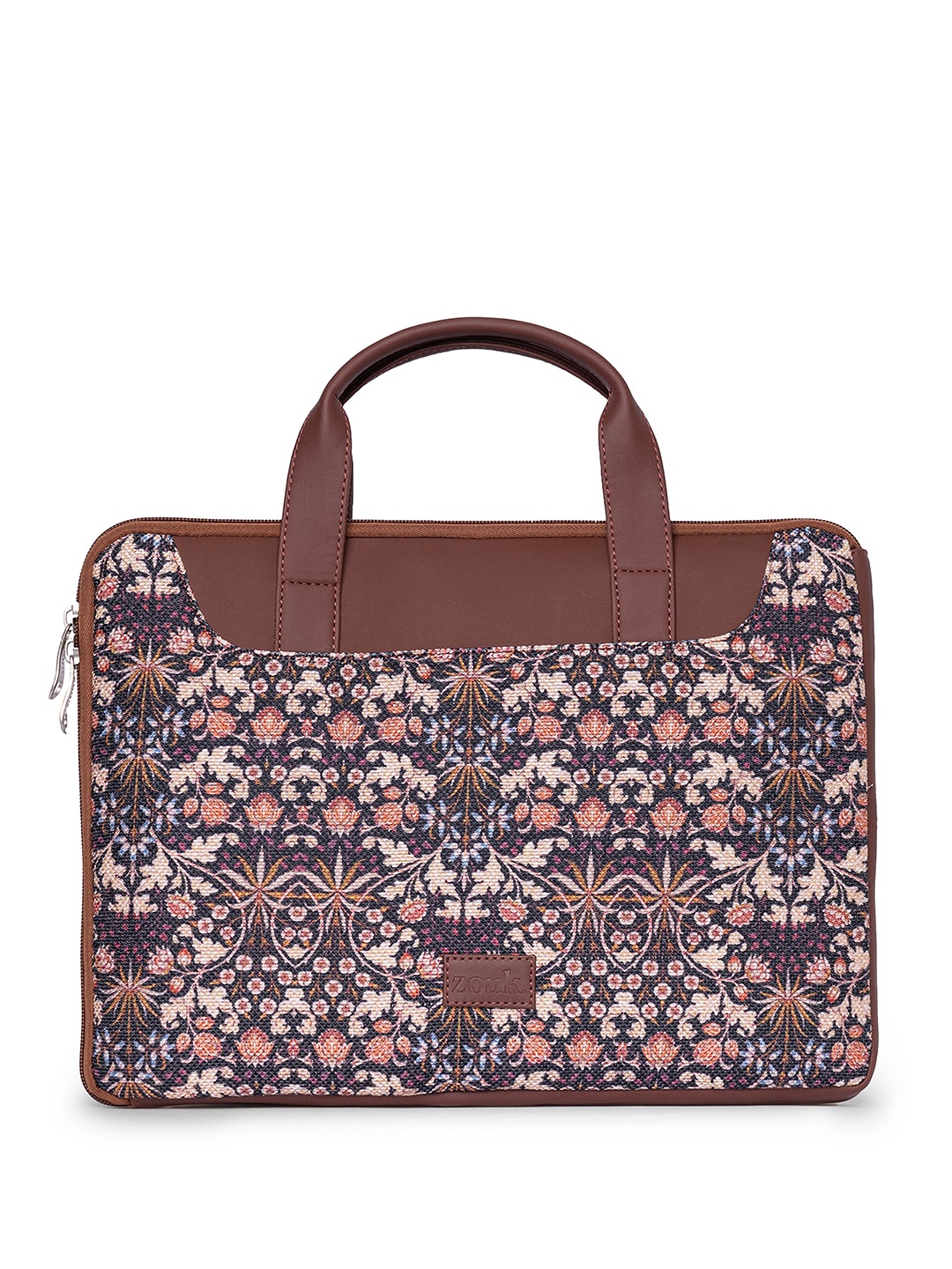 

ZOUK Women Printed Jute Laptop Bag Up to 16 inch, Brown