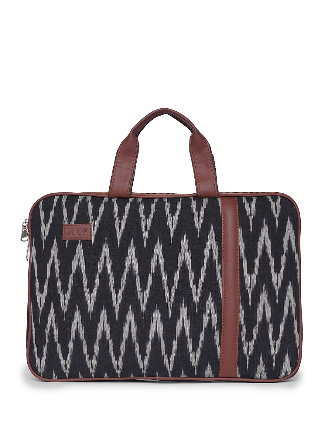 

ZOUK Printed Jute Laptop Bag Up to 16 Inch laptop, Black