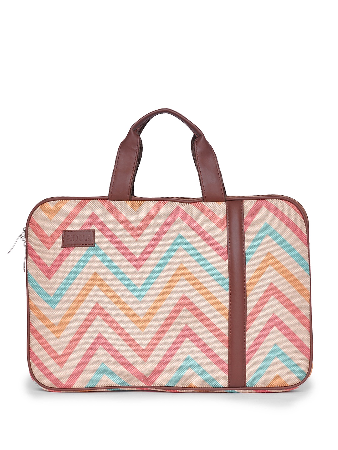 

ZOUK Printed Jute Laptop Bag Up to 16 Inch laptop, Brown