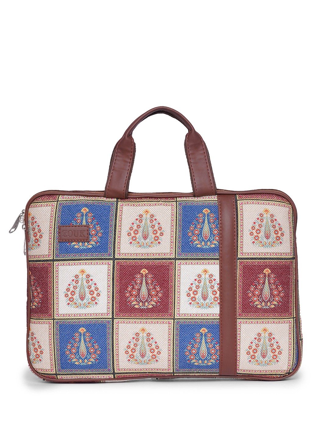 

ZOUK Women Printed Jute Laptop Bag Up to 16 inch, Brown
