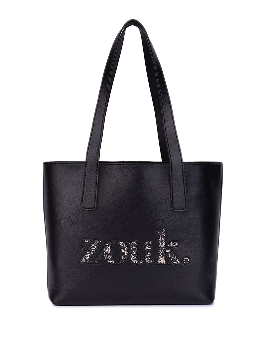

ZOUK Shopper Vegan Leather Tote Bag, Black