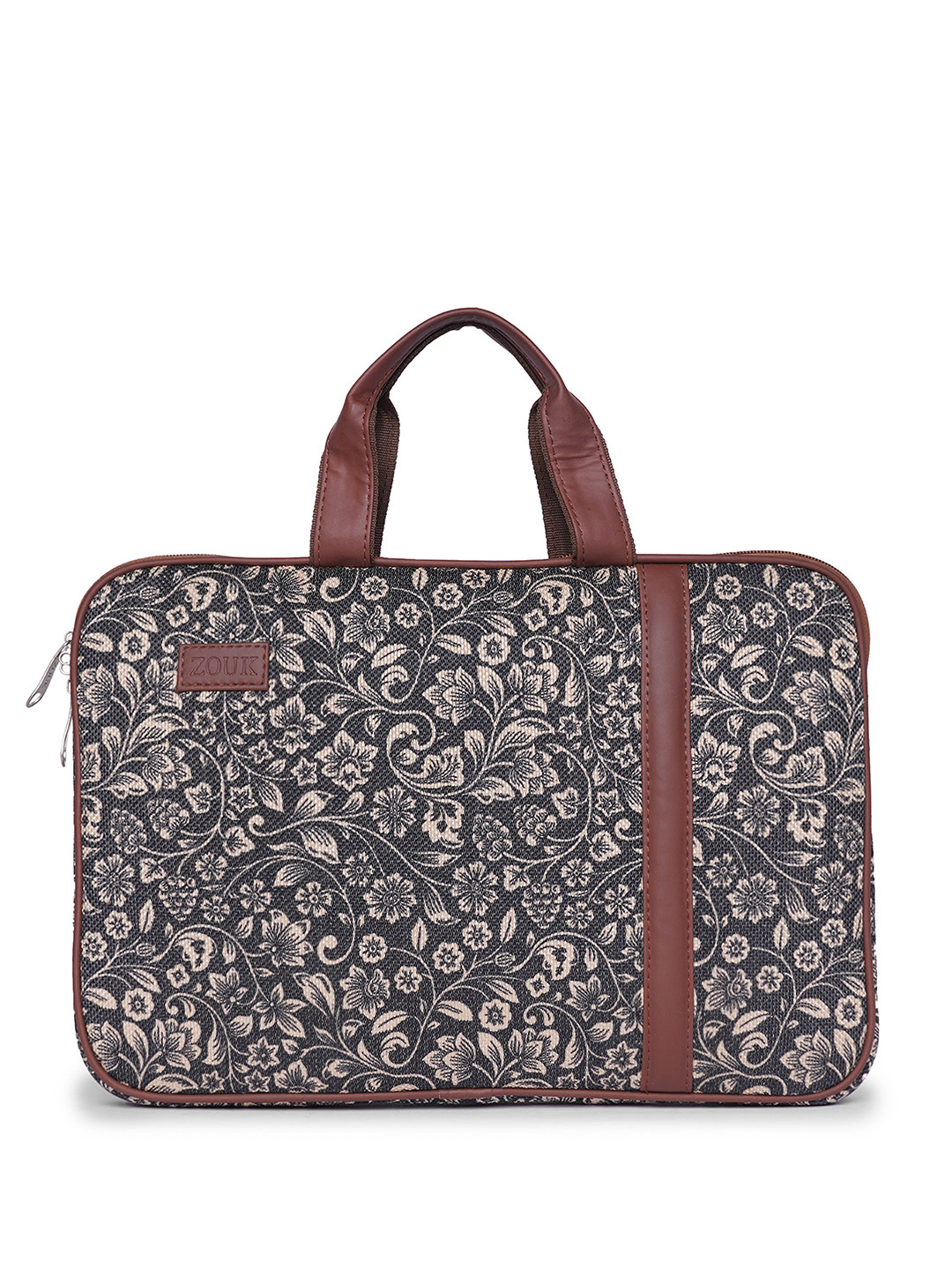 

ZOUK Printed Jute Laptop Bag Up to 16 Inch laptop, Black
