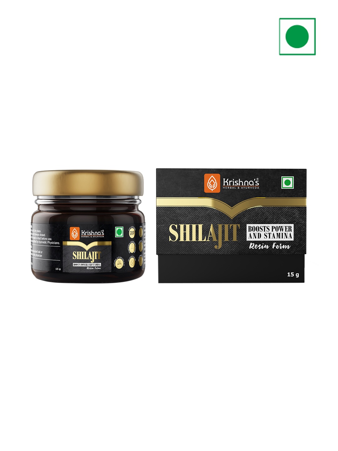 

Krishna's Herbal & Ayurveda Shilajit Resin - 15 g, Coffee brown