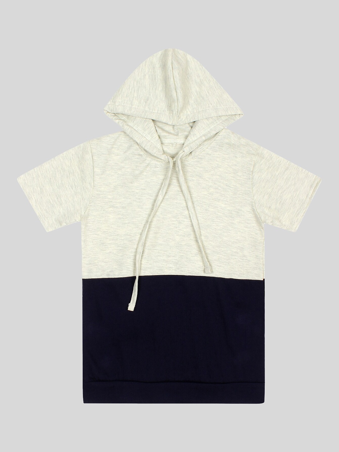 

Fasha Boys Colourblocked Hooded Pure Cotton T-shirt, Cream
