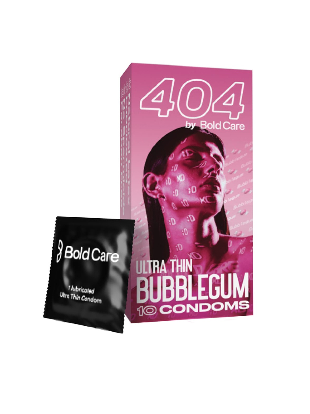 

Bold Care 404 Super Ultra Thin Bubblegum Flavored Condoms - 10 Pcs, Pink