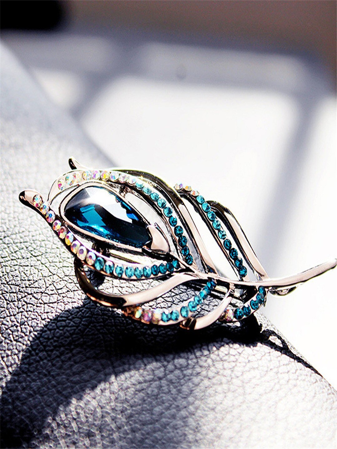

UNIVERSITY TRENDZ Silver-Plated Brooch, Blue
