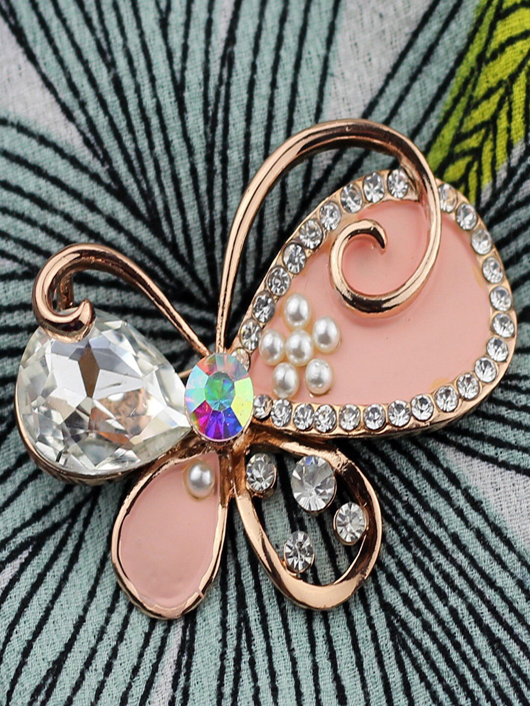 

UNIVERSITY TRENDZ Gold-Plated Brooch, Peach