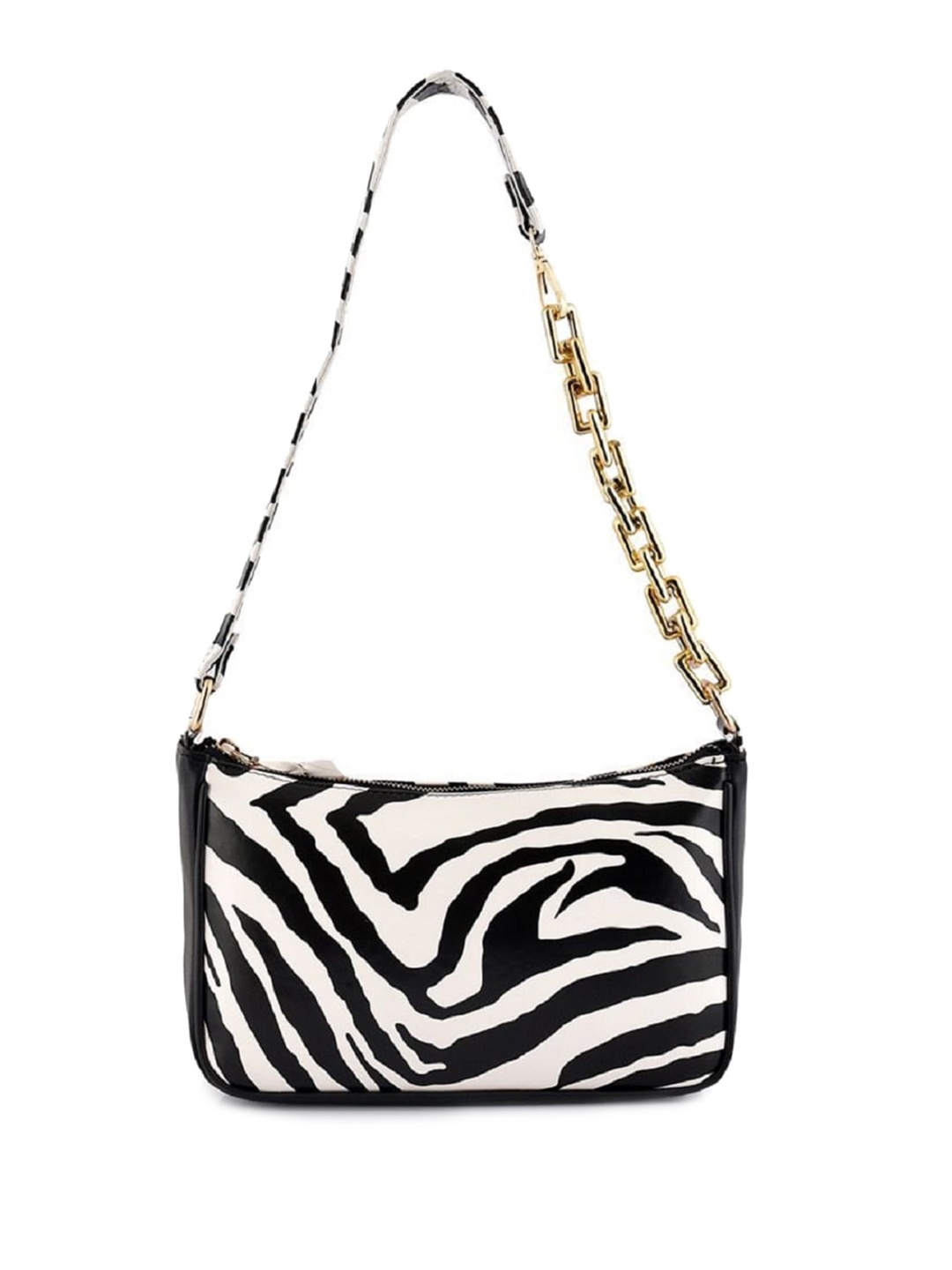 

DressBerry Animal Printed Structured Sling Bag with Quilted, White