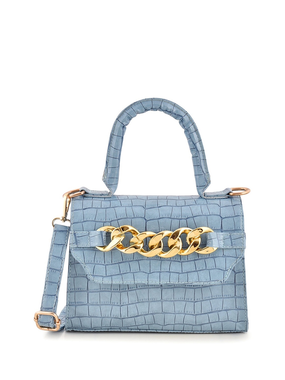 

DressBerry Textured Structured Handheld Bag, Blue