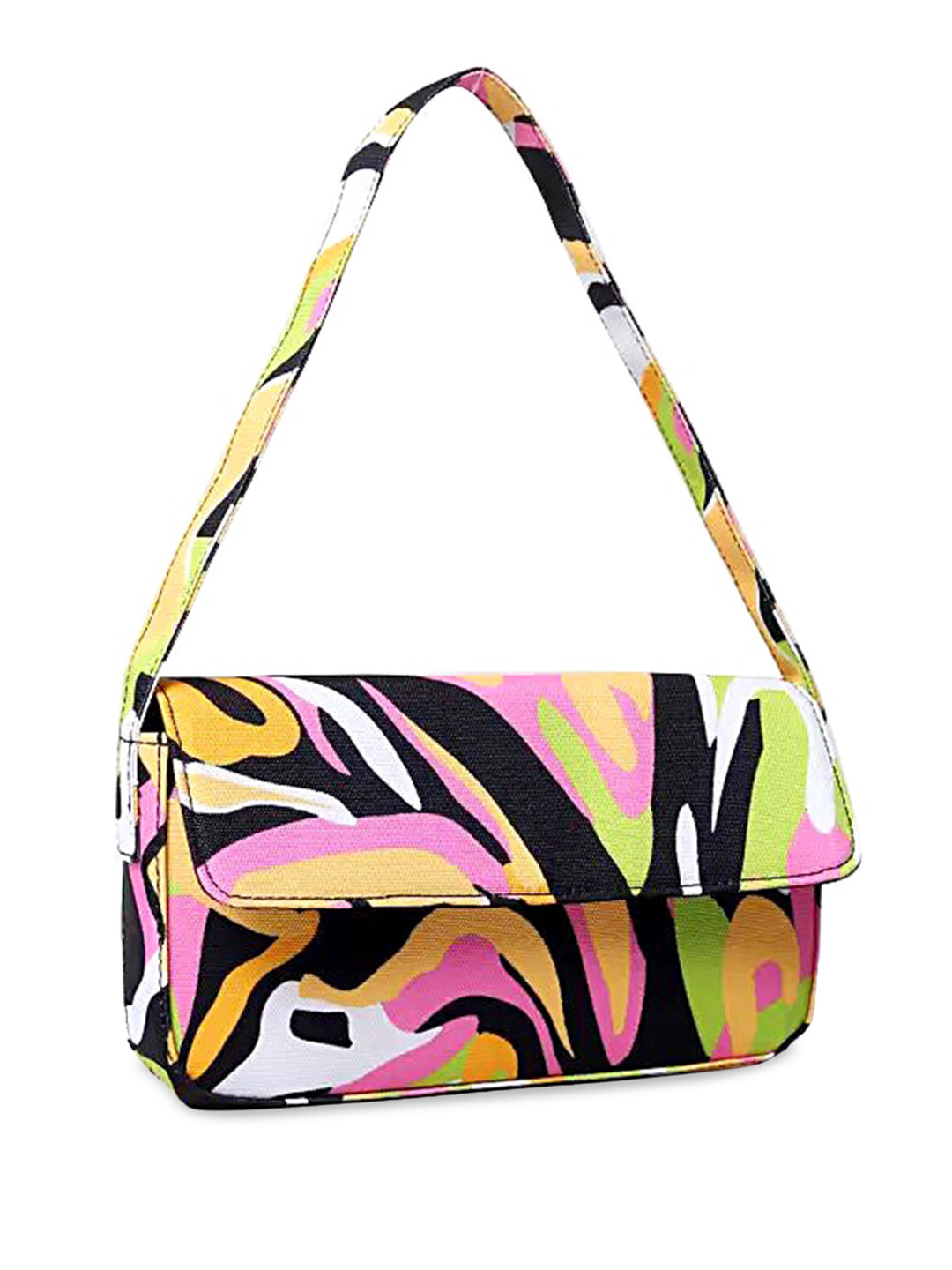 

DressBerry Abstract Printed Structured Shoulder Bag, Yellow