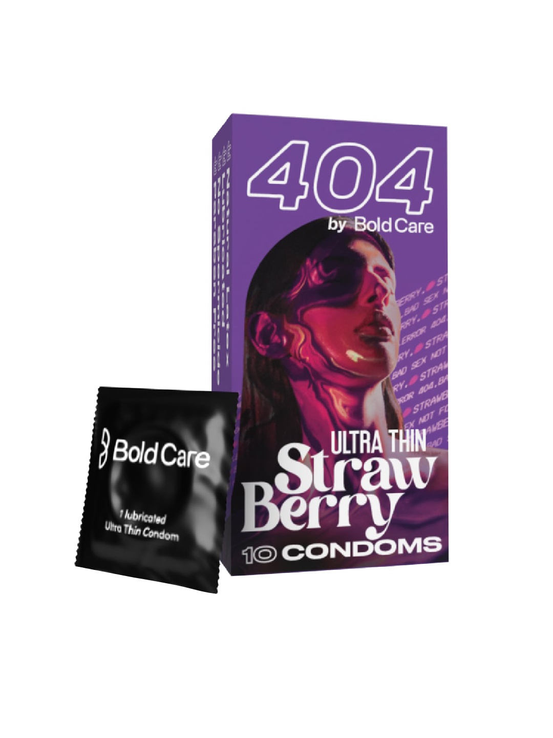 

Bold Care 404 Super Ultra Thin Strawberry Flavored Condoms - 10 Pcs, Purple