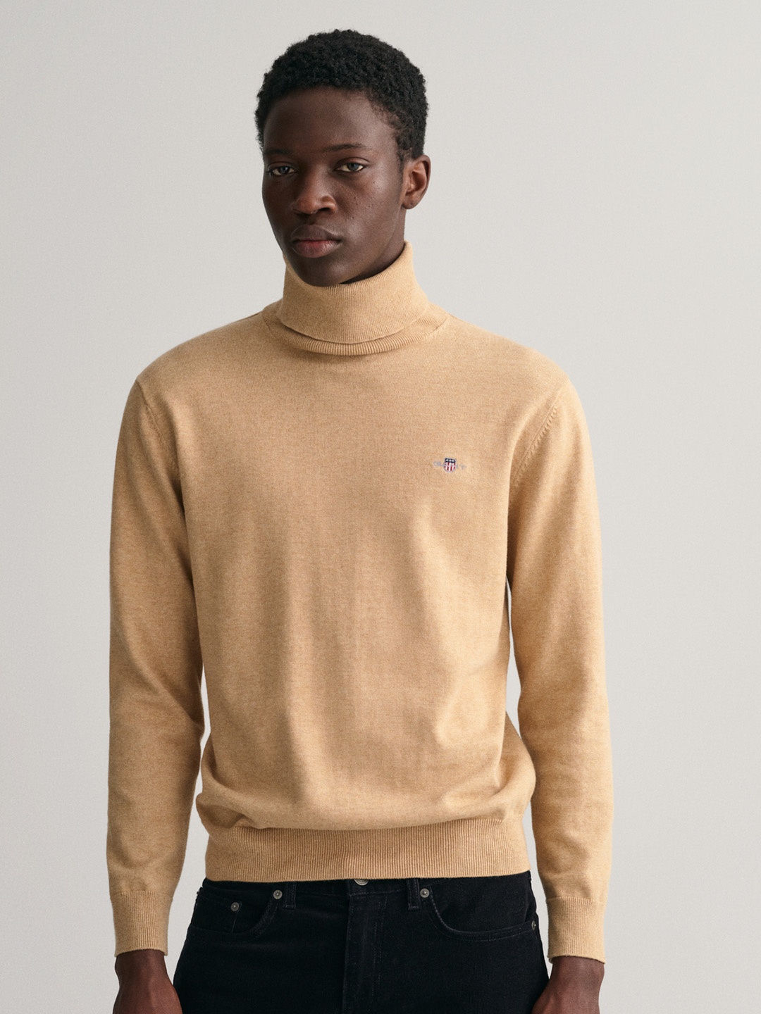 

GANT Turtle Neck Pure Cotton Pullover, Beige