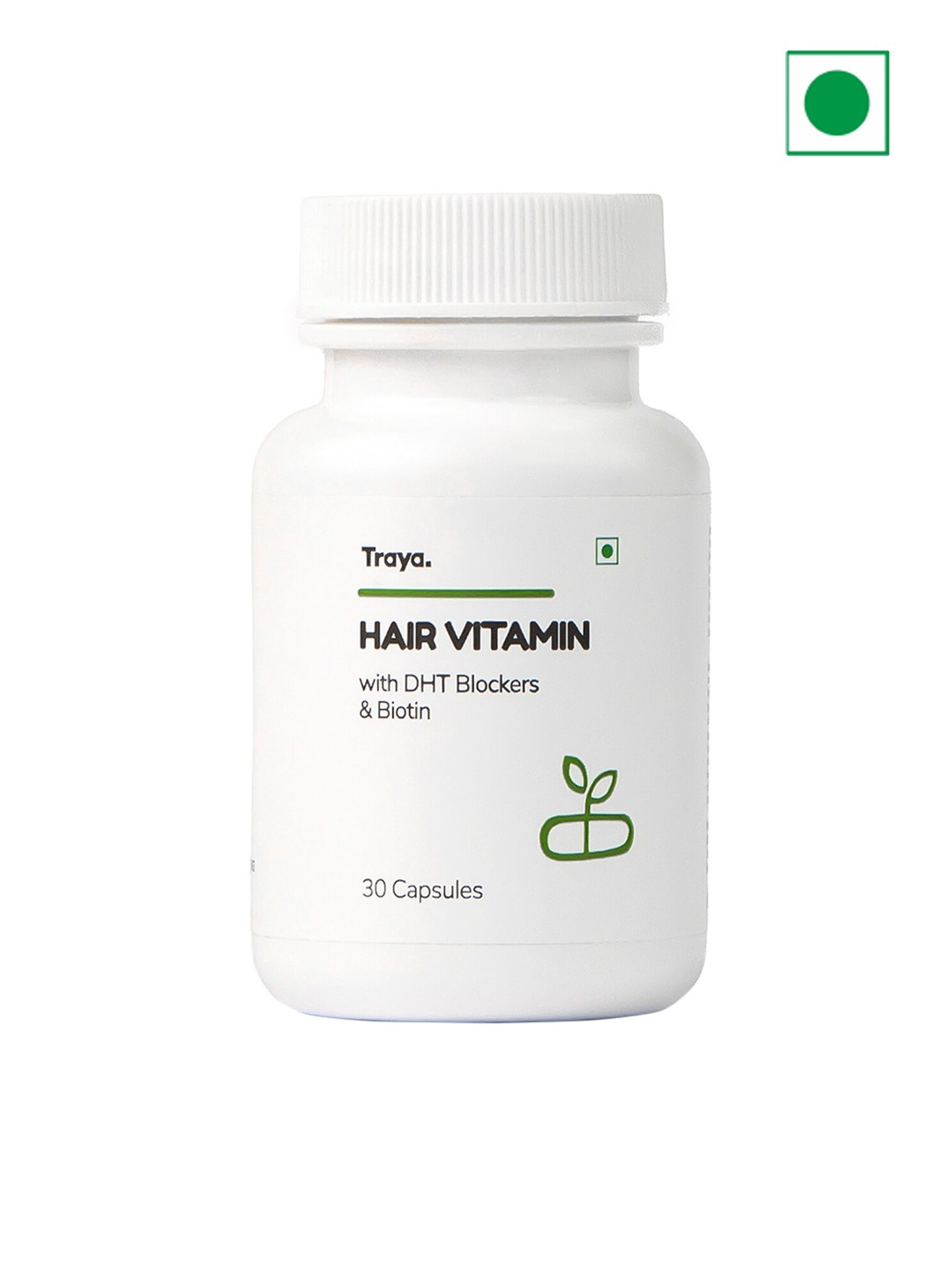 

Traya Hair Vitamin with DHT Blockers & Biotin - 30 Capsules, White