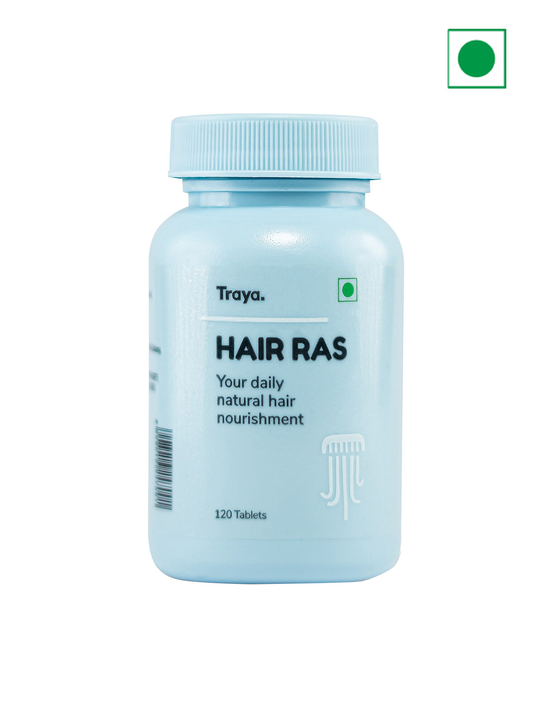 

Traya Hair Ras Tablets with Bhringraj - 120 Tablets, Blue