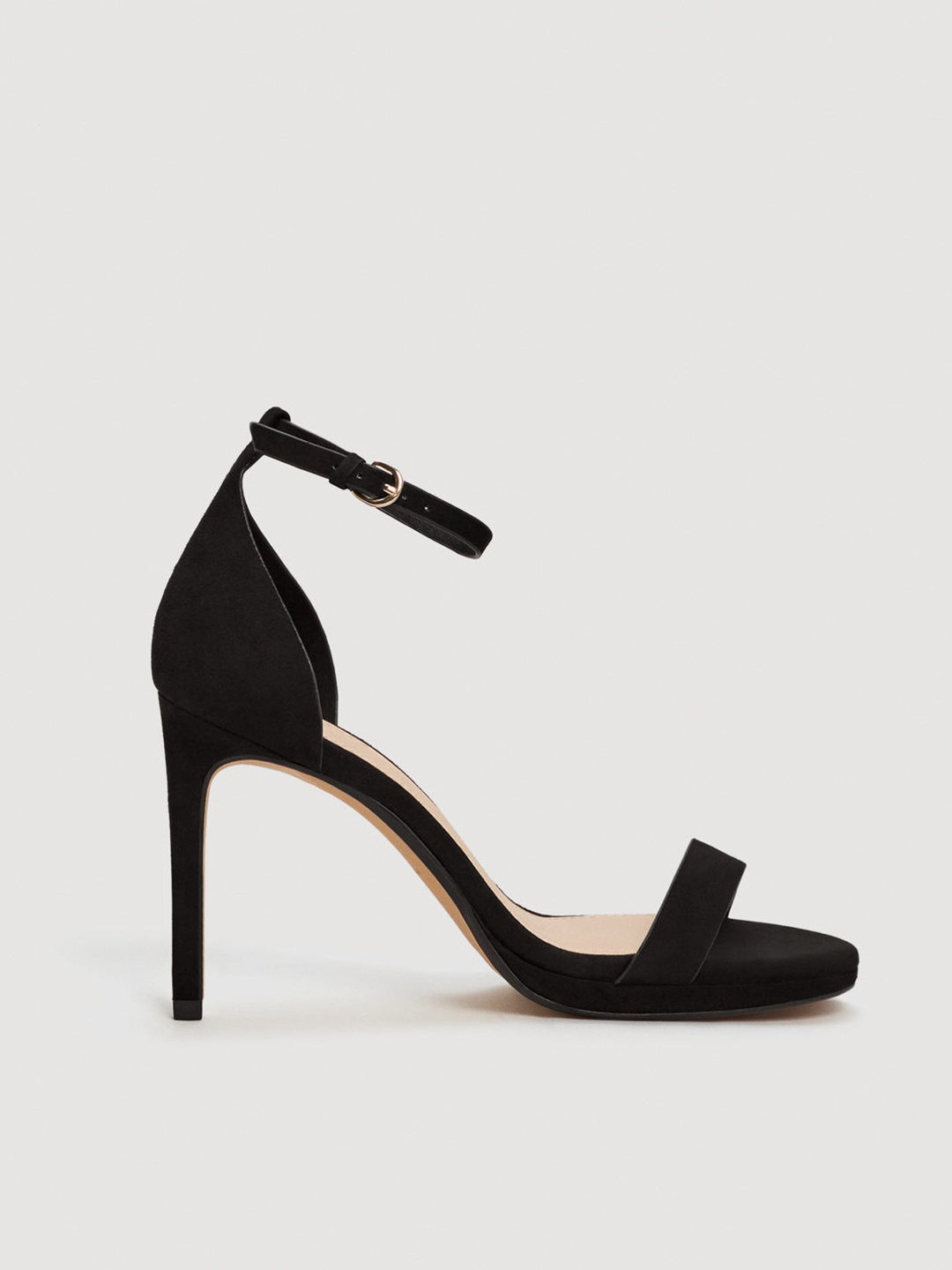 

MANGO Women Black Suede Sandals, Na