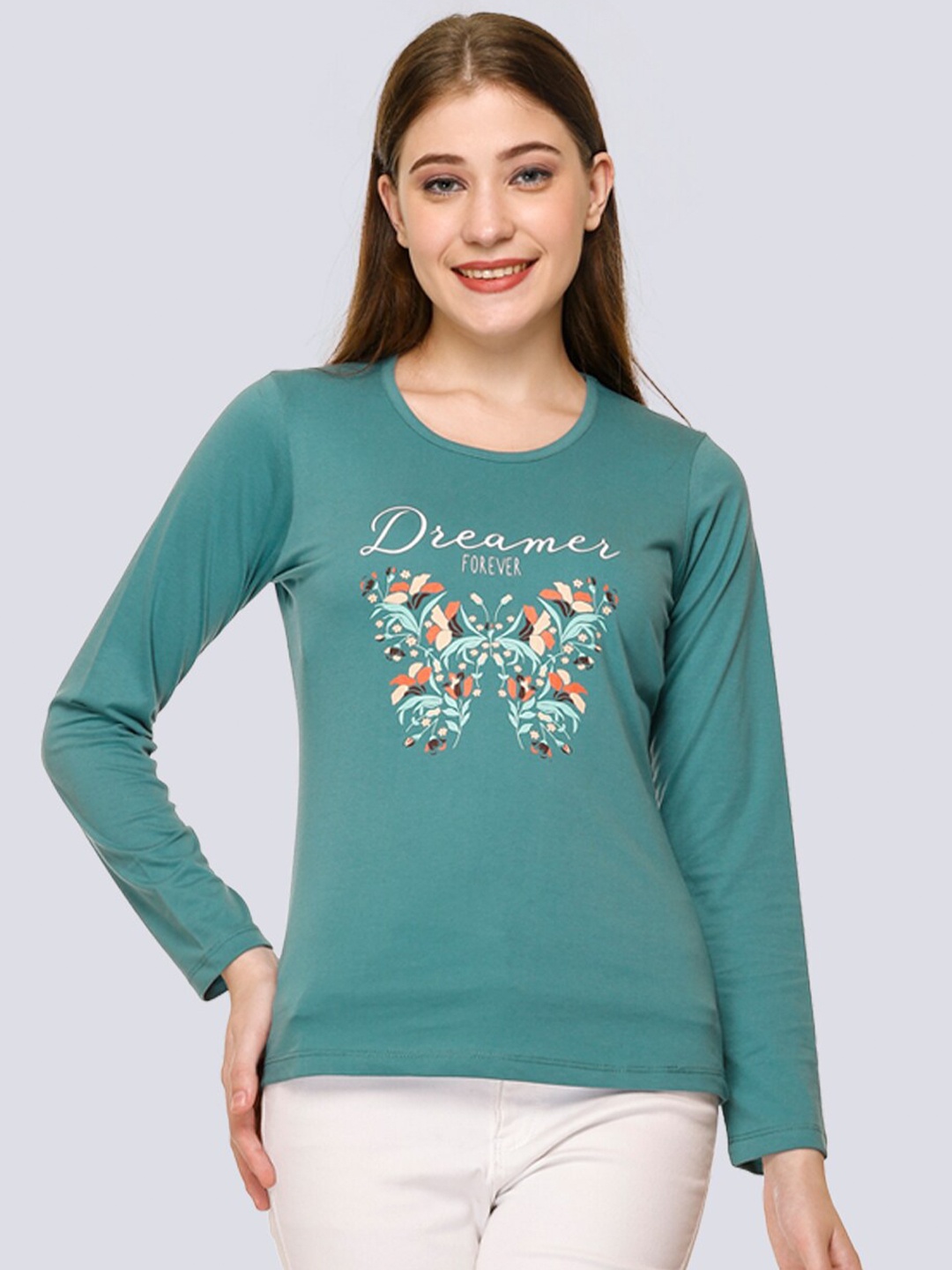 

UNEMODE Graphic Printed Cotton Casual T-Shirt, Green