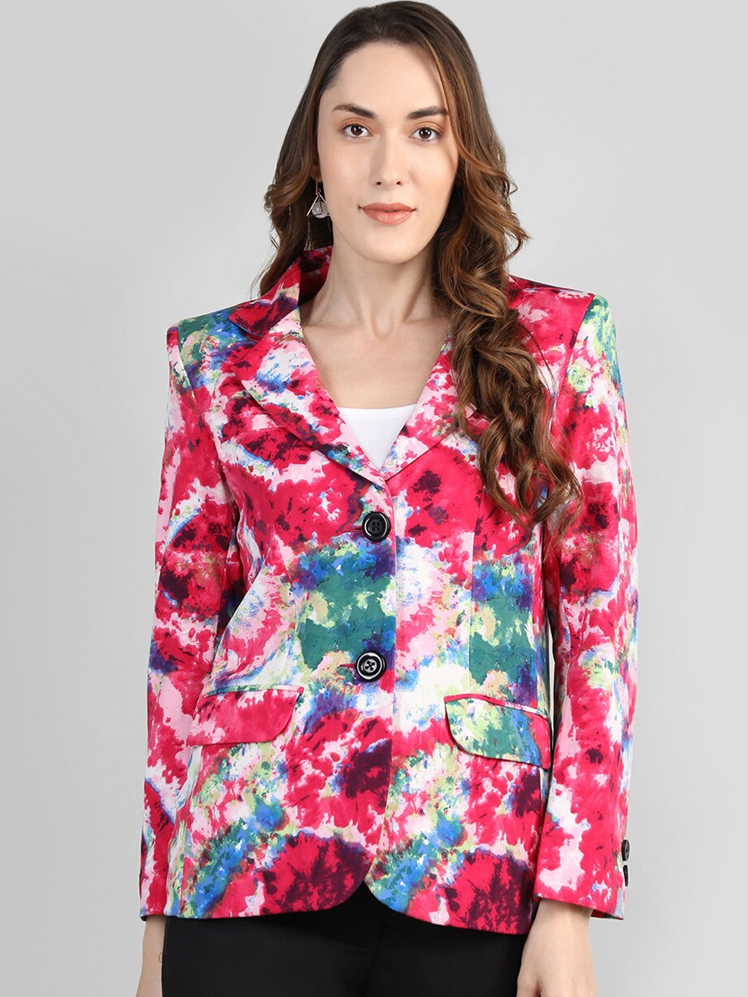 

CHKOKKO Single-Breasted Stylish Overcoat, Pink