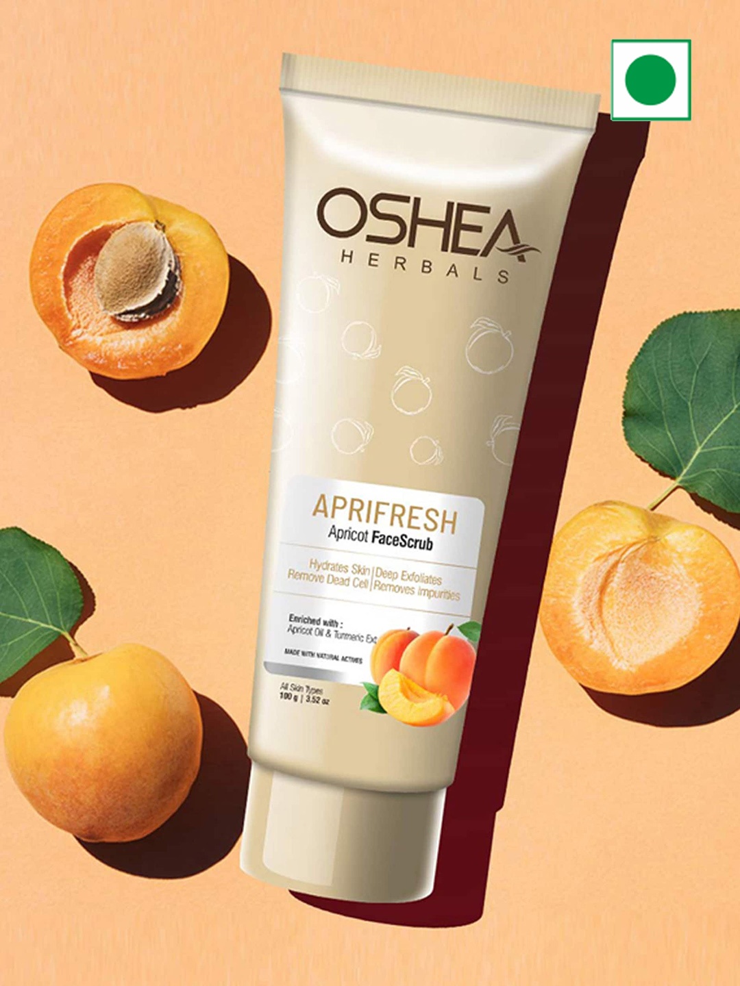 

Oshea Herbals Set Of 2 Aprifresh Apricot Face Scrub 100g Each, Brown