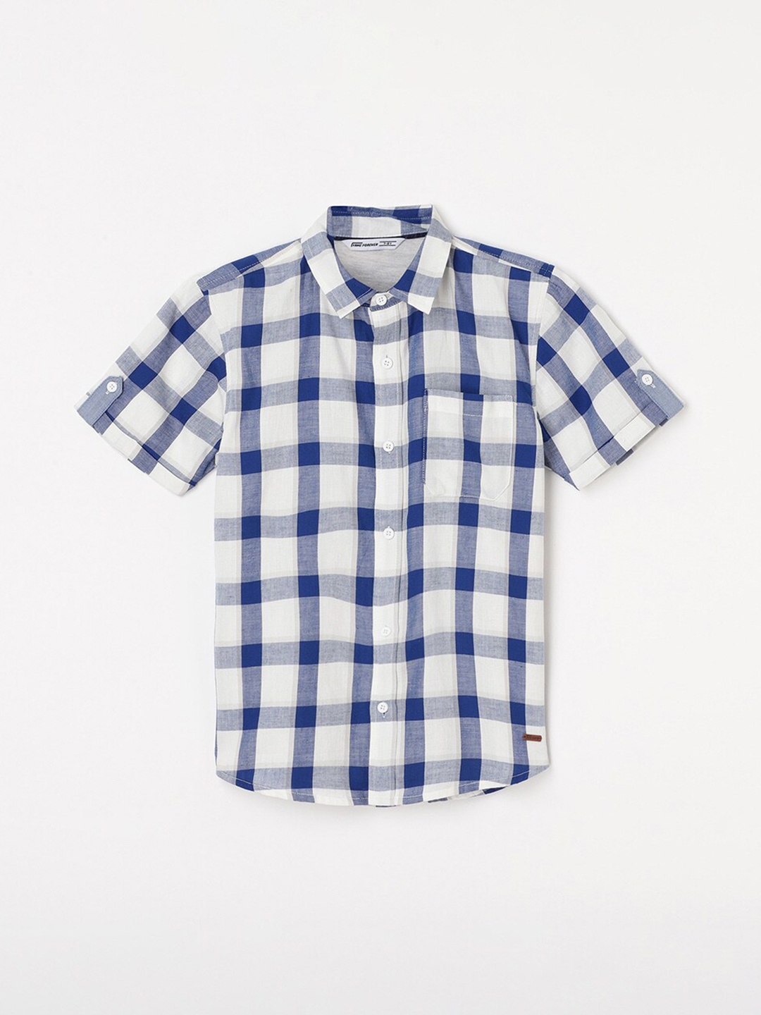 

Fame Forever by Lifestyle Boys Tartan Checked Casual Shirt, White