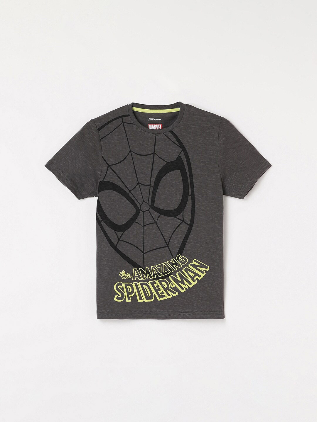 

Fame Forever by Lifestyle Boys Spider Man Printed Cotton T-shirt, Charcoal