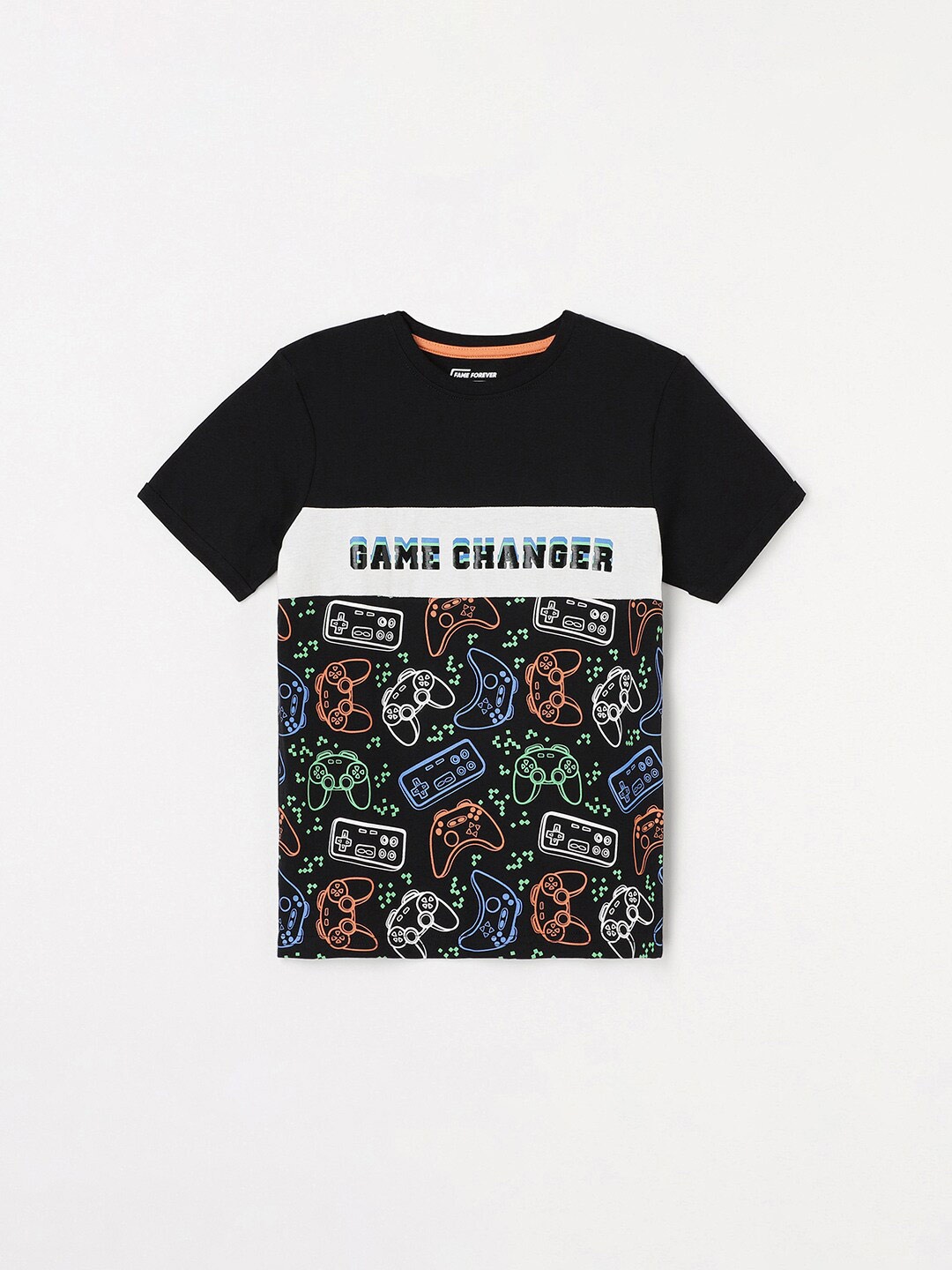 

Fame Forever by Lifestyle Boys Conversational Printed Pure Cotton T-shirt, Black