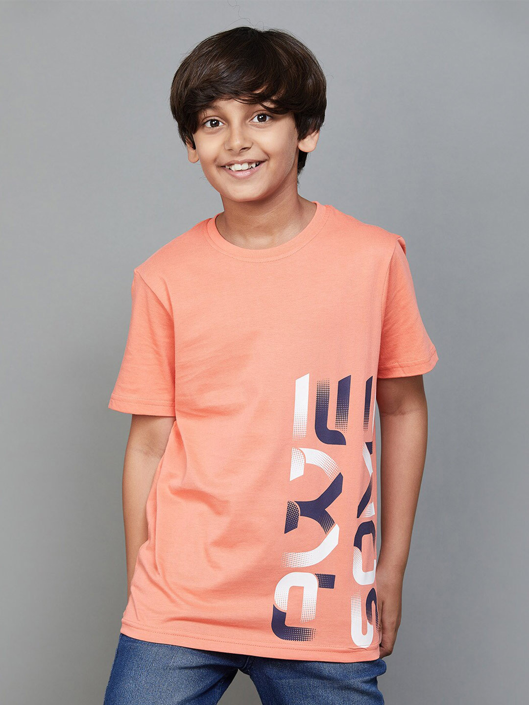 

Fame Forever by Lifestyle Boys Typography Printed Pure Cotton T-shirt, Coral