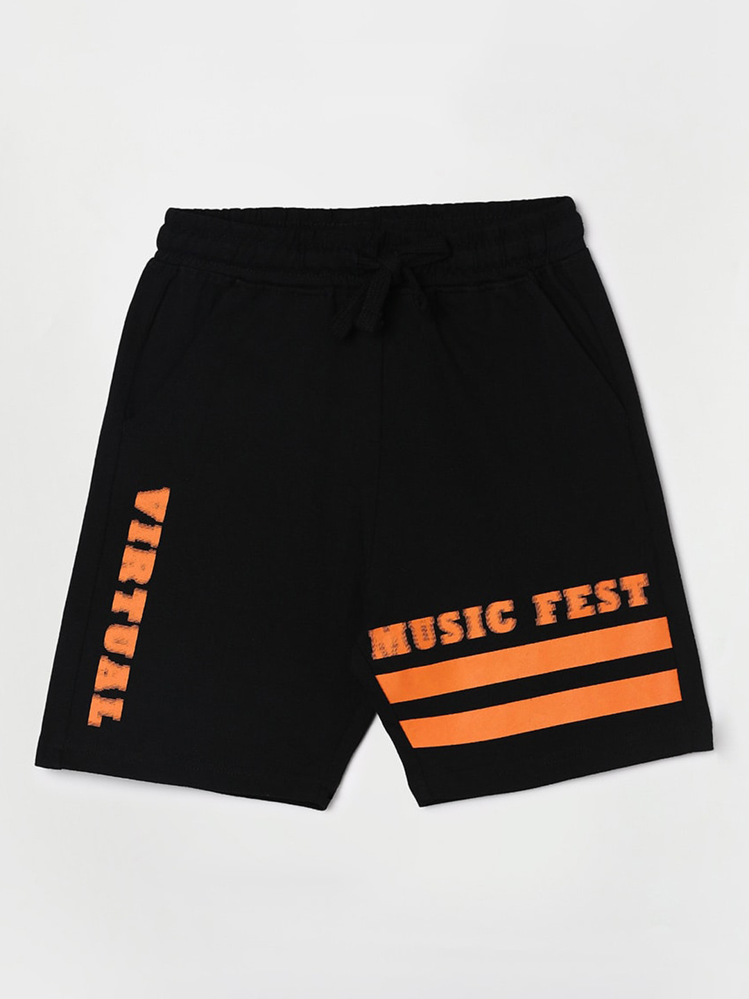 

Fame Forever by Lifestyle Boys Typography Printed Mid-Rise Shorts, Black