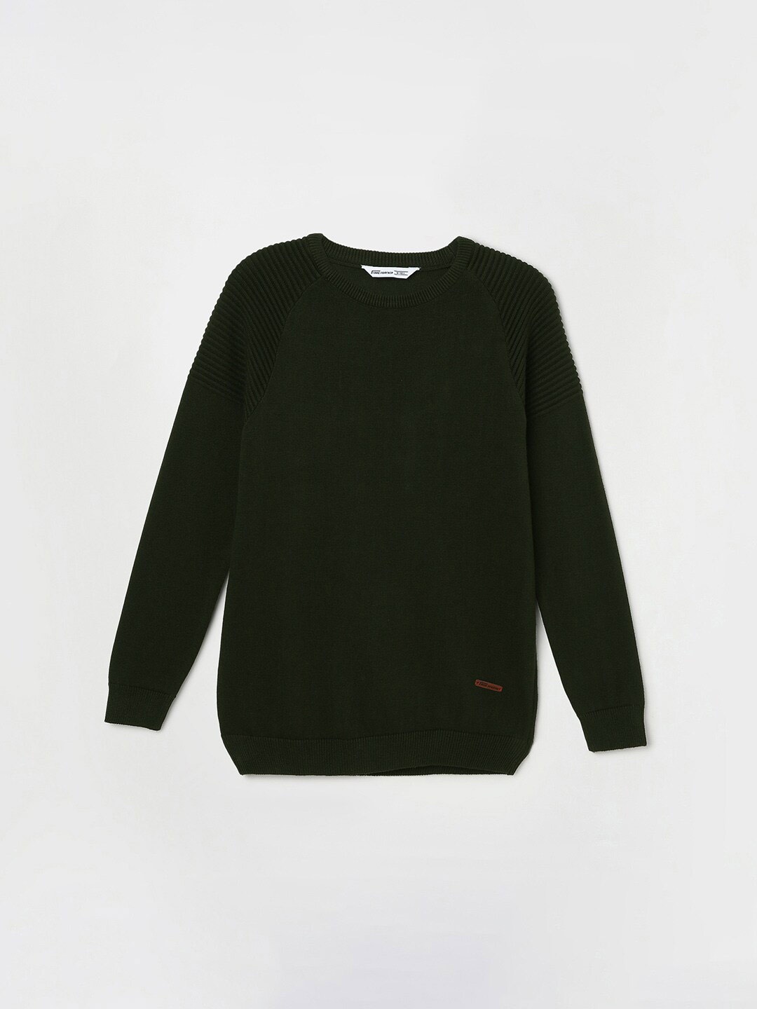 

Fame Forever by Lifestyle Boys Round Neck Pure Cotton Pullover, Olive