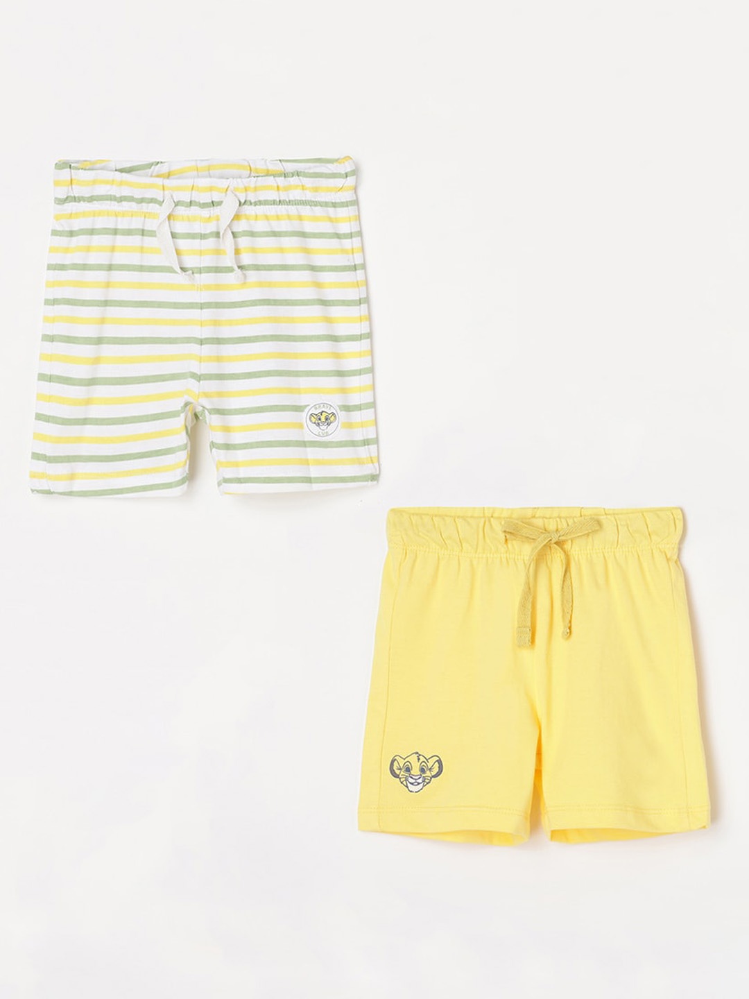 

Juniors by Lifestyle Boys Pack Of 2 Striped Pure Cotton Regular Shorts, Yellow